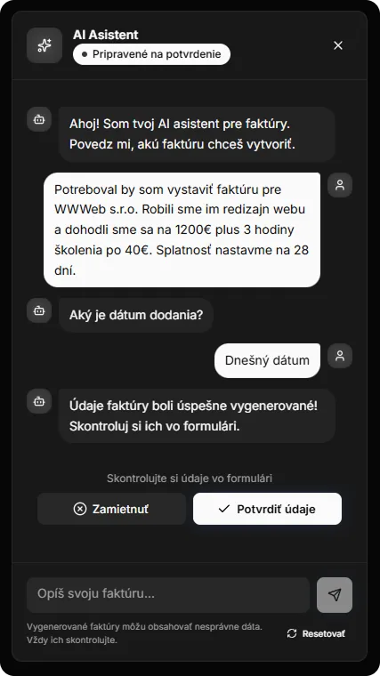 Konverzačný fakturačný asistent