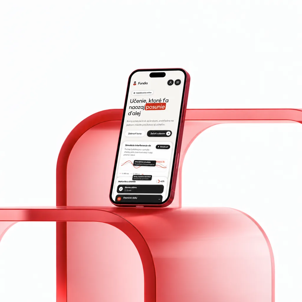 Fundia na mobile - úvodná stránka platformy